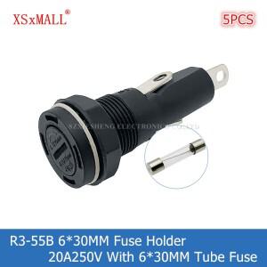 5PCS R3-55B 6x30MM 퓨즈 홀더 20A250V 패널 장착 고온 저항 튜브 포함)