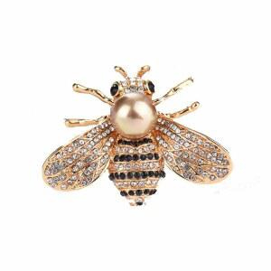 Honey Bee 브로치 크리스탈 곤충 테마 꿀벌 동물 패션 골드