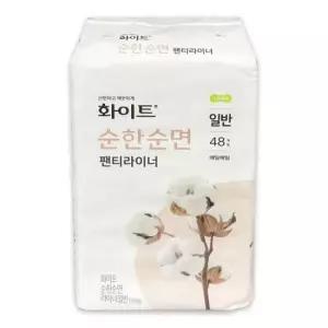 울트라슬림 화이트 순한순면 팬티라이너 일반 48개입 생리대 -O