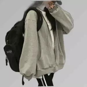 데일리 무지 베이직 스타일 루즈핏 후드집업 긴팔