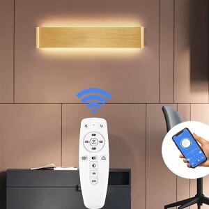 북유럽 LED 벽 램프  원격 블루투스 앱 제어  침실 스콘스  조광 가능 삼색 모던 조명 장식