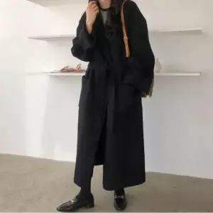 겨울아우터 롱 2컬러 모던 오버핏 여성코트 롱코트 모직코트 여성