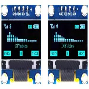 아두이노 ESP32 라즈베리 파이 2피스(블루 컬러 SSD1306 드라이버)용 0.96인치 OLED I2C IIC 디스플레이