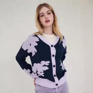 립밤 브랜드관 Lipbbam 24SS 오가닉 면 자카드 가디건 HK-LCS501-NVLL-01