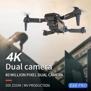 헬리콥터 합금 모형전문 드론 E88 4k 광각 HD 카메라 WiFi fpv 높이 RC 로터 장난감 보유