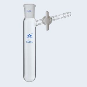 1PC 실험실 유리제품 10/25/50/100/250ml 연삭구 반응 플라스크  PTFE 피스톤이 있는 슐렌크 튜브
