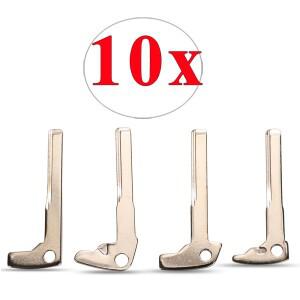 Jingyuqin 10 개/몫 메르세데스 벤츠 호환 스마트 크롬 & 블랙 원격 자동차 Fob 키 블레이드 교체에 대 한