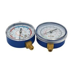 저압 냉동 프레온 A/C 매니폴드 게이지  R-12/R-22/R-502(R-404A/R-134a) 0-220/350Psi 0-15/25kg/cm2  1/8