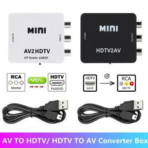 HD 1080P 호환 RCA AV 컴포지트 어댑터 변환기 HDTV2AV AV2HDTV 오디오 케이블 CVBS 포함)