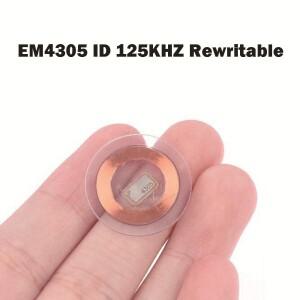 RFID 125KHZ EM4305 칩 재기록 가능 투명 동전 공백 키 태그 복사 카드  쓰기 Keyfobs