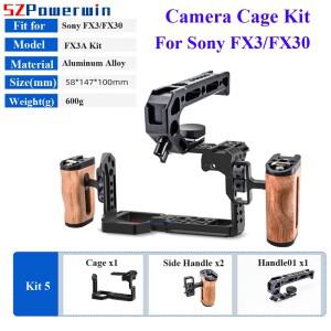SONY호환호환 FX3 카메라 케이지 용 Powerwin 나무 손잡이 키트 보호 장비 프레임 짐벌 알루미늄 합금 Arri