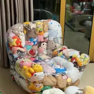 투명인형소파 만들기 에어빈백 대형 거실 인용