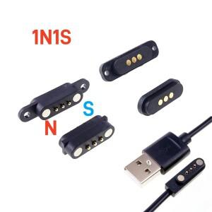 1세트 마그네틱 포고 핀 케이블 커넥터 3 극 피치 2.3 MM 남성 여성 프로브 전원 충전 패널 마운트 방수 패