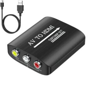 HD 1080P AV-HDMI 컴포지트 어댑터 변환기(USB 케이블 포함) N64 Wii PS1/2/3 Xbox One SNES 등을 위한 CVB