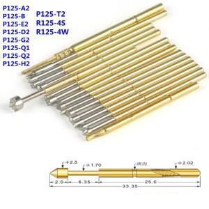 20피스 스프링  프로브 P125-A2 B1 E2 D2 J1 Q1 Q2 H2 T2 외경 2.02mm 길이 33.5mm PCB 포고핀