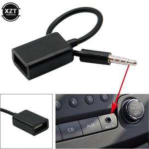 3.5mm 자동차 MP3 플레이어 변환기 AUX 오디오 플매트 카펫 러그 잭 USB 2.0 여성 케이블 코드 Adapte