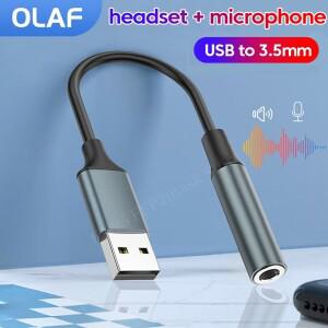 USB-3.5mm 오디오 잭 어댑터 USB Aux 케이블 헤드셋 컴퓨터 용 외부 사운드 카드