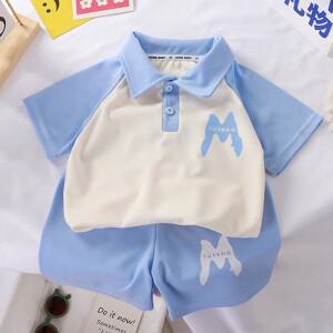 아동 의류  건조  셔츠 세트  반바지 여름 코튼  패션 Suit2PCS
