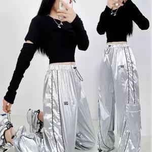 실버 방송 댄스복 에어로빅복 396블랙 상의 무대 힙합 줌바 조거팬츠