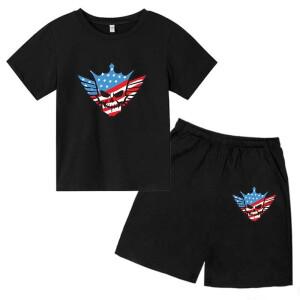 여름 캐주얼 WWE 코디 로즈  티셔츠 + 바지 2pcs Sportsuits 2-13    streetwear 복장 세트