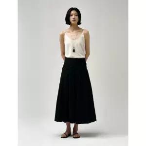 SAGEMENT MASI SCARF SET FLARE LONG SKIRT_BLACK 1361159