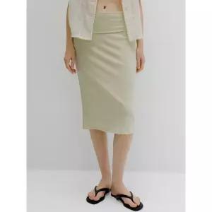 Blank03 fold-over waist jersey skirt butter 1361094