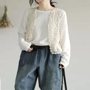 조끼 여성용 펀칭 뜨개 시원한 뷔스티에 데일리룩