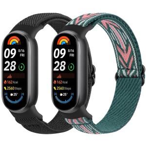 Xiaomi 스마트 밴드 9 8 용 나일론 루프 Correa 팔찌 시계 교체 NFC 탄성