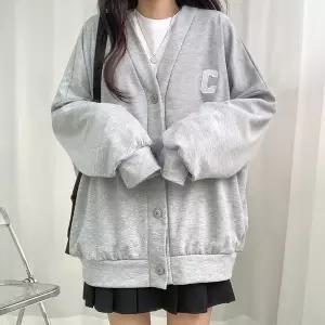 [보리보리/불량소녀]알파벳 오버 패치 가디건