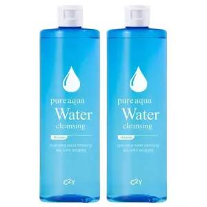 C2Y 퓨어 아쿠아 클렌징워터 대용량 500ml 2개 / 수분촉촉 진정 딥클렌징