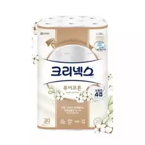 테온셀 크리넥스 4겹 퓨어코튼 25m 30롤 1개