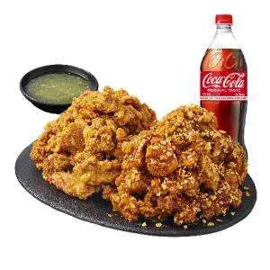 (노랑통닭) (순살/뼈)반반치킨(우도 땅콩/후라이드)+콜라1.25L