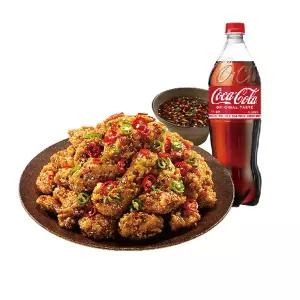 (노랑통닭) (순살/뼈)칼칼한청양치킨+콜라1.25L