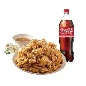 (노랑통닭) (순살/뼈)알싸한마늘치킨+콜라1.25L