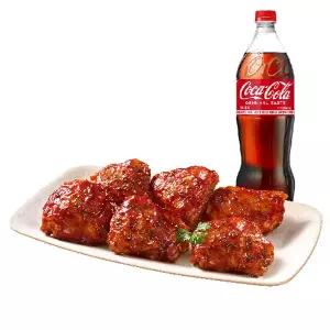 (노랑통닭) (6PCS)싸이 바비큐+콜라1.25L