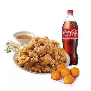 (노랑통닭) (순살/뼈)알싸한마늘치킨+오리지널치즈볼+콜라1.25L