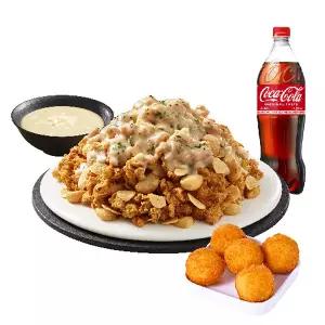 (노랑통닭) (순살/뼈)갈릭 인 더 딥+오리지널치즈볼+콜라1.25L