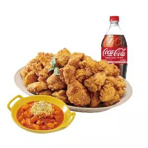(노랑통닭) (순살/뼈)후라이드치킨+떡볶이+콜라1.25L