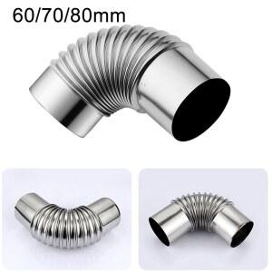 덕트부속 1개 엘보우 파이프 굴뚝 라이너 스토브 배기 벤드 60 가스 멀티 플루 스틸 80MM 온수기 70MM