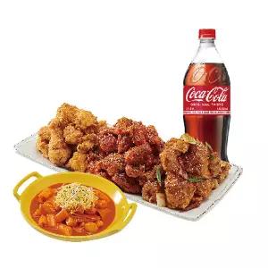 (노랑통닭) (순살/뼈)노랑3종+떡볶이+콜라1.25L