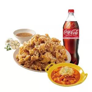 (노랑통닭) (순살/뼈)알싸한마늘치킨+떡볶이+콜라1.25L