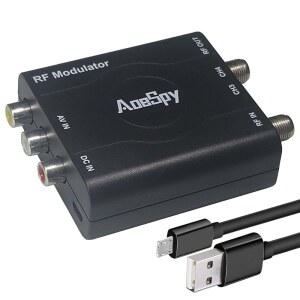 RCA RF 동축 변조기 VHF 컨버터 CVBS 어댑터 포함 채널 DVD 블루레이 플레이어 DVR VCR용 위성 셋톱 케이블 박스 PS2 PS3 PS4 XBOX 360 WII NS AV 비디오 TO 타입 아날로그 NTSC TV