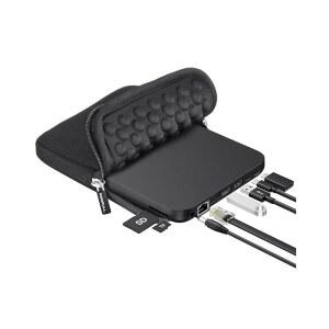 WINDOWS MAC 노트북 PC용 이더넷 어댑터 USB 포트 SD TF 카드 슬롯 휴대용 케이스 USB CD 리더 버너 라이터 플레이어 광학 디스크 드라이브가 포함된 ROOPULL USB 외장 DVD 드라이브