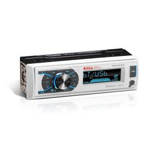 오디오 시스템 MR632UAB 마린 리시버 U2013 내후성 블루투스 핸즈프리 통화 USB MP3 AM FM AUX IN CD 플레이어 없음 RGB 멀티 컬러 조명 탈착식 전면 패널 흰색
