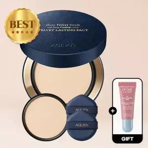 (4 0% 한 정수량 30개 16,900원)에이지투웨니스 벨벳 래스팅 팩트 17호C 본품+리필 (+립 시크 세럼)