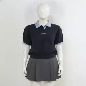 GENERALIDEA 셔츠 카라 피케 하프 니트 NAVY GF2LKP531 4012720