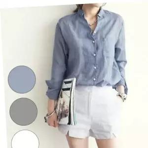 린넨 긴팔셔츠 베이직 데일리 체크 남방 봄 여름