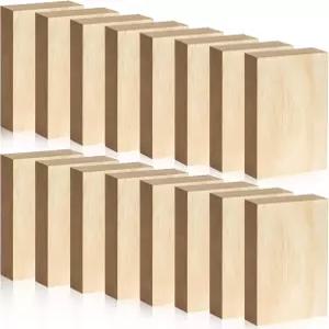 공예용 미완성 목재 블록 16팩 4.92 X 3 1 인치 MDF 보드 나무 직사각형 패널 조각 페인팅 DIY 프로젝트 칩