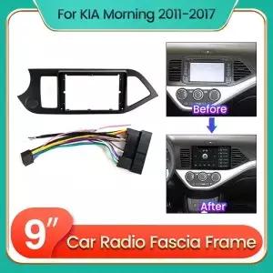 MEKEDE 기아 모닝 2011-2017 용 안드로이드 자동차 라디오 프레임 GPS 네비게이션 오디오 헤드 유닛 마운트