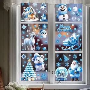 크리스마스윈도우스티커(블루화이트) 스티커 창문스티커 윈도우스티커